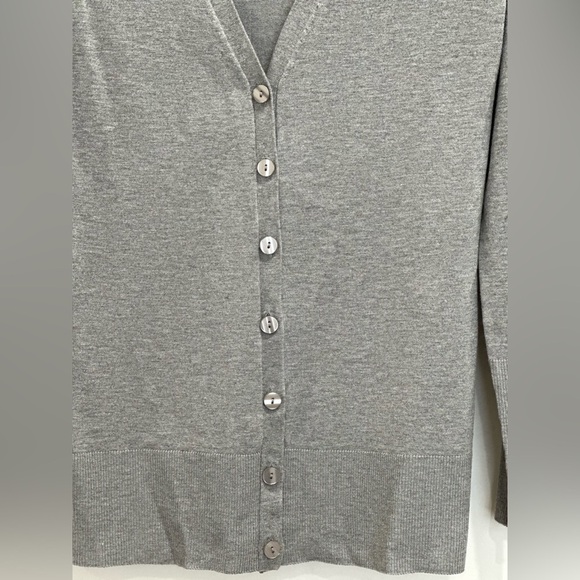 Premise Studio Cardigan Sweater Button Up Mist Gray Heather Medium Workwear Cozy - Picture 7 of 11
